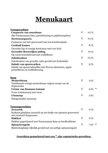 menukaart van der valk menukaart van der valk